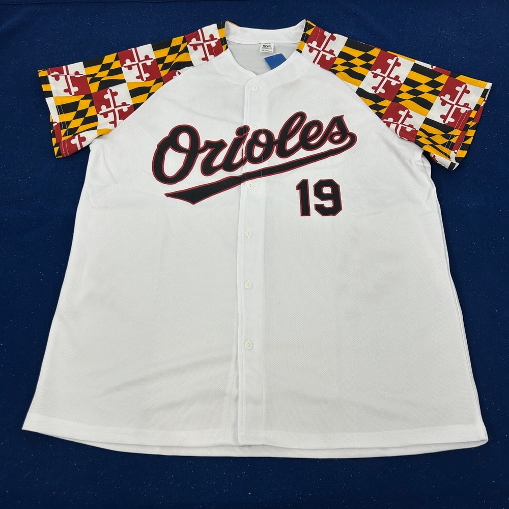 Baltimore Orioles Baseball‎ Jersey 19 Adult XL White 2019 SGA NEW Maryland Flag